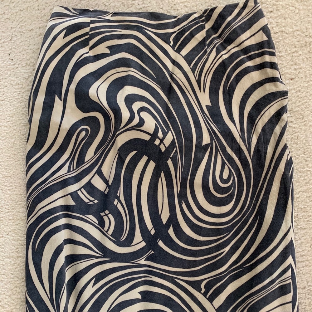 Nine west suede leather zebra print pencil skirt